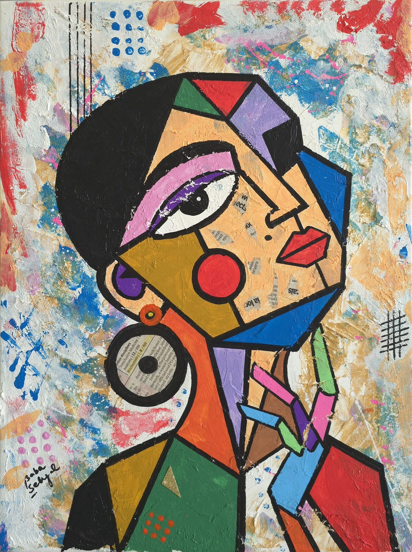 Acrylic & Mixed Media on Canvas painting titled 'AI in Action', 12 × 16 in, by Baba Sehgal
