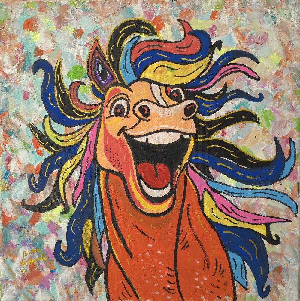 Acrylic on Canvas painting titled 'Majestic', 12 × 12 in, by Baba Sehgal