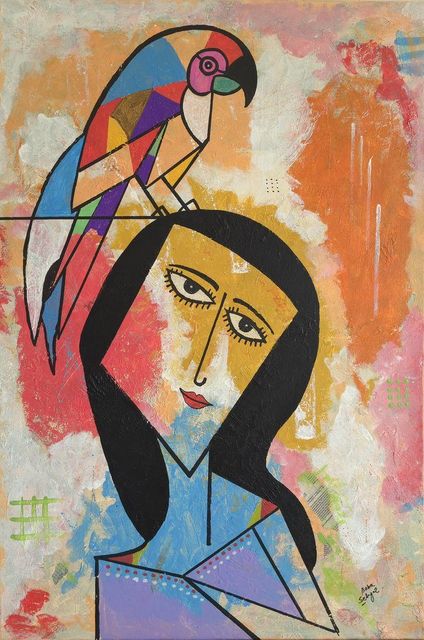 Free Spirit, Acrylic & Mixed Media on Canvas, by Baba Sehgal