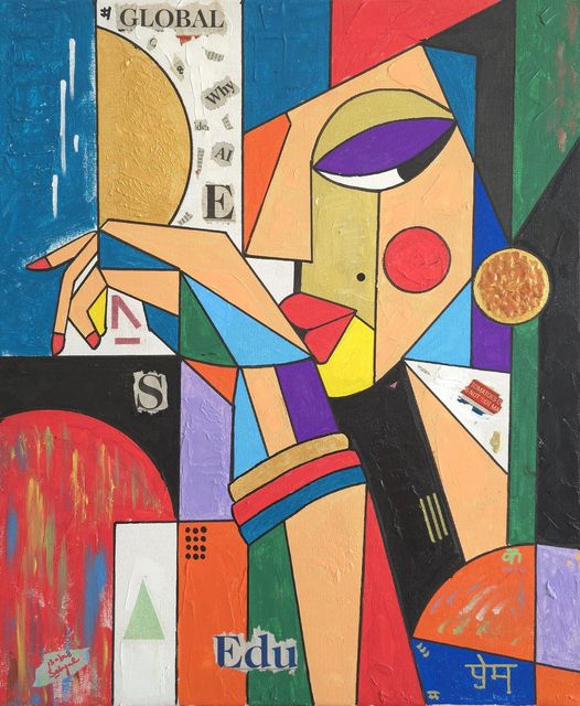 In Love, Acrylic & Mixed Media on Canvas, by Baba Sehgal