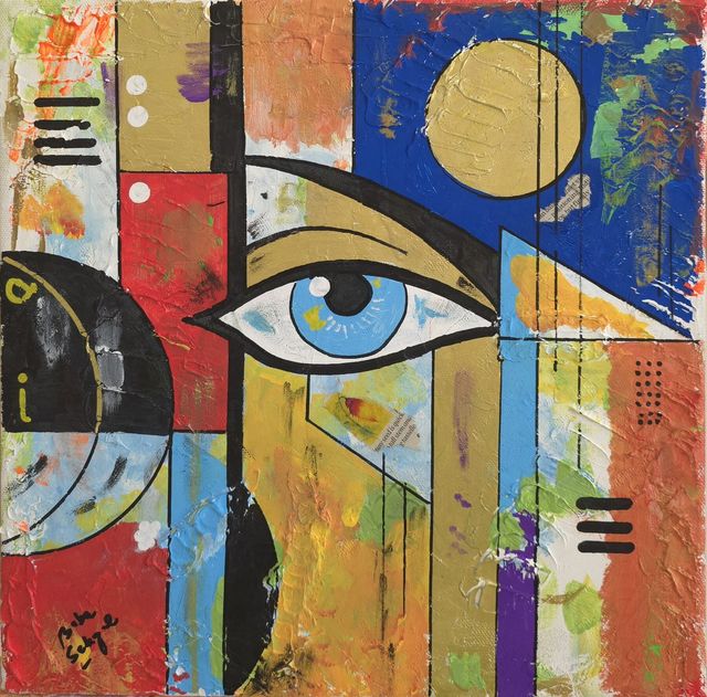 The Inner Eye, Acrylic & Mixed Media on Canvas, by Baba Sehgal