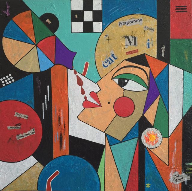 The Thirst for Perfection, Acrylic & Mixed Media on Canvas, by Baba Sehgal